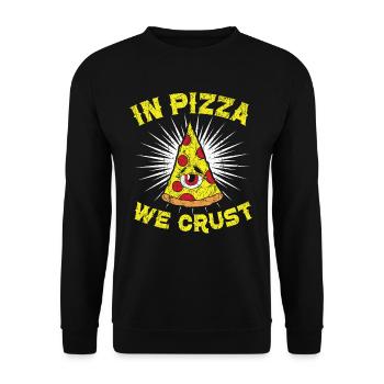In Pizza Wir Kruste Pizza Liebhaber Italienisch Le - Unisex Pullover - Schwarz - Vorne - Alina (178cm) & Michal (187cm)