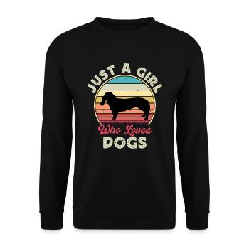 Basset Bleu De Gascogne Hund Silhouette Retro Sonne - Unisex Pullover - Schwarz - Vorne - Alina (178cm) & Michal (187cm)