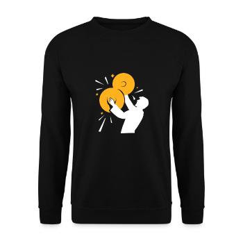 Schwungvolles Becken Schlagzeug - Unisex Pullover - Schwarz - Vorne - Alina (178cm) & Michal (187cm)
