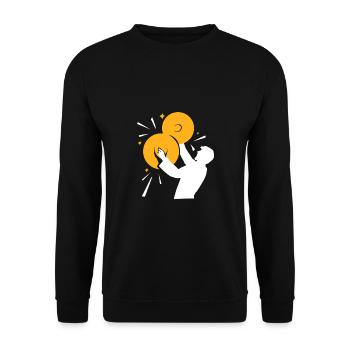 Schwungvolles Becken Schlagzeug - Unisex Pullover - Schwarz - Vorne - Alina (178cm) & Michal (187cm)