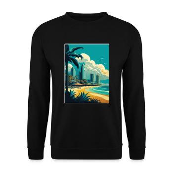 Gold Coast Australien Vintage Reiseposter WPA Kunst - Unisex Pullover - Schwarz - Vorne - Alina (178cm) & Michal (187cm)