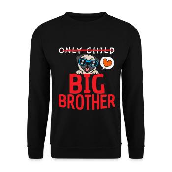 Kein Einzelkind Großer Bruder - Unisex Pullover - Schwarz - Vorne - Alina (178cm) & Michal (187cm)