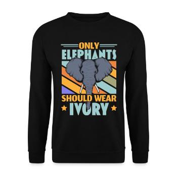 Nur Elefanten sollten Elfenbein tragen Wildlife An - Unisex Pullover - Schwarz - Vorne - Alina (178cm) & Michal (187cm)
