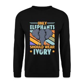 Nur Elefanten sollten Elfenbein tragen Wildlife An - Unisex Pullover - Schwarz - Vorne - Alina (178cm) & Michal (187cm)