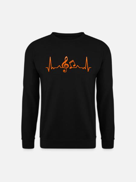 Music Musical Heartbeat - Unisex Pullover - Schwarz