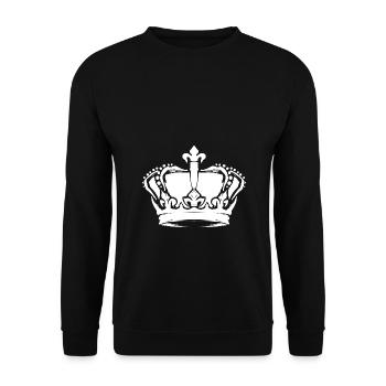 Weiße Krone Queen Partnerlook Damen - Unisex Pullover - Schwarz - Vorne - Alina (178cm) & Michal (187cm)