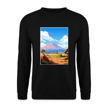 Teide Nationalpark Spanien Vintage Reiseposter - Unisex Pullover - Schwarz - Vorne - Alina (178cm) & Michal (187cm)