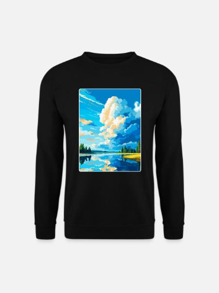 Leksand Schweden Vintage Reiseplakat Souvenir WPA - Unisex Pullover - Schwarz