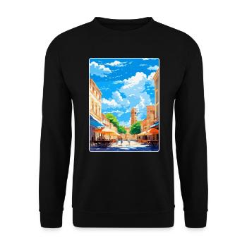 Nîmes Frankreich Vintage Reiseplakat WPA Souvenir - Unisex Pullover - Schwarz - Vorne - Alina (178cm) & Michal (187cm)