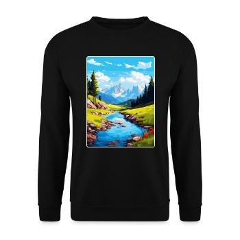 Aiguestortes I Estany de Sant Maurici Park Spanien - Unisex Pullover - Schwarz - Vorne - Alina (178cm) & Michal (187cm)