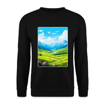 Pyrenäen-Nationalpark Frankreich Reiseplakat WPA - Unisex Pullover - Schwarz - Vorne - Alina (178cm) & Michal (187cm)