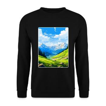 Pyrenäen-Nationalpark Frankreich Reiseplakat WPA - Unisex Pullover - Schwarz - Vorne - Alina (178cm) & Michal (187cm)