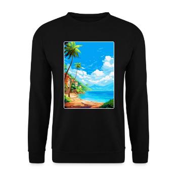Palau Italien Vintage Reiseposter WPA Kunst Souvenir - Unisex Pullover - Schwarz - Vorne - Alina (178cm) & Michal (187cm)
