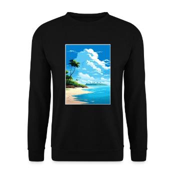 Tortuga Insel Costa Rica Vintage Reiseposter - Unisex Pullover - Schwarz - Vorne - Alina (178cm) & Michal (187cm)