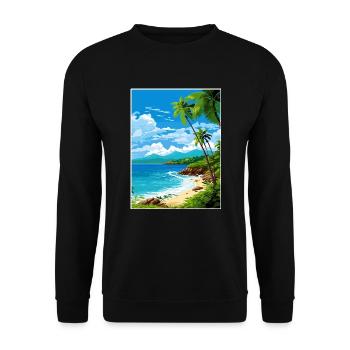 Us Jungferninseln Karibik Vintage Reiseposter - Unisex Pullover - Schwarz - Vorne - Alina (178cm) & Michal (187cm)