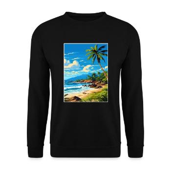 Us Jungferninseln Karibik Vintage Reiseposter - Unisex Pullover - Schwarz - Vorne - Alina (178cm) & Michal (187cm)