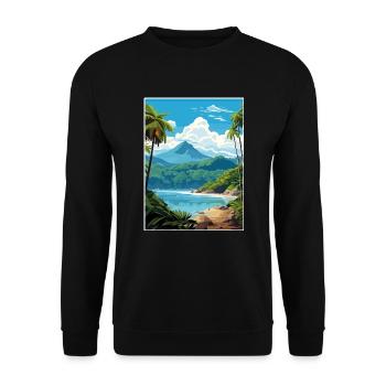 Corcovado Nationalpark Costa Rica Reiseposter - Unisex Pullover - Schwarz - Vorne - Alina (178cm) & Michal (187cm)
