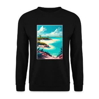 Turks- und Caicosinseln Karibik Reiseposter - Unisex Pullover - Schwarz - Vorne - Alina (178cm) & Michal (187cm)