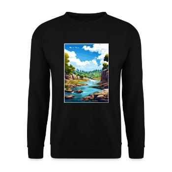 Katarakt Schlucht Australien Vintage Reiseposter WPA - Unisex Pullover - Schwarz - Vorne - Alina (178cm) & Michal (187cm)