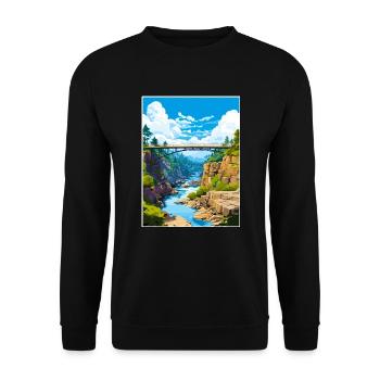 Katarakt Schlucht Australien Vintage Reiseposter WPA - Unisex Pullover - Schwarz - Vorne - Alina (178cm) & Michal (187cm)