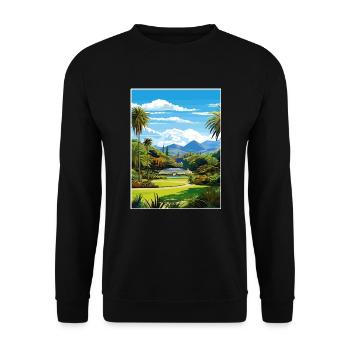 Wellington Botanical Garden Neuseeland Souvenir - Unisex Pullover - Schwarz - Vorne - Alina (178cm) & Michal (187cm)