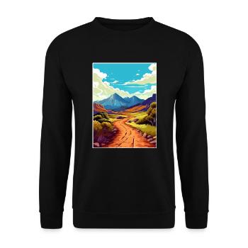 Haleakala Hawaii Vintage Reiseposter Souvenir - Unisex Pullover - Schwarz - Vorne - Alina (178cm) & Michal (187cm)