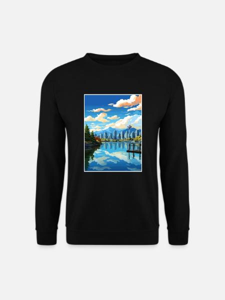 Vancouver Kanada Vintage Reiseposter Souvenir - Unisex Pullover - Schwarz