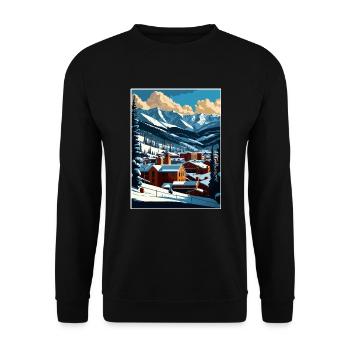 Keystone Colorado Vintage Reiseposter Souvenir - Unisex Pullover - Schwarz - Vorne - Alina (178cm) & Michal (187cm)