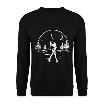 Funkelnde Eiskunstlauf Vorführung - Unisex Pullover - Schwarz - Vorne - Alina (178cm) & Michal (187cm)