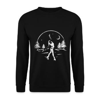 Funkelnde Eiskunstlauf Vorführung - Unisex Pullover - Schwarz - Vorne - Alina (178cm) & Michal (187cm)