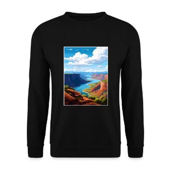 Flaming Gorge Utah Vintage Reiseposter Souvenir - Unisex Pullover - Schwarz - Vorne - Alina (178cm) & Michal (187cm)