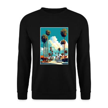 Santa Ana Kalifornien Vintage Reiseposter WPA Kunst - Unisex Pullover - Schwarz - Vorne - Alina (178cm) & Michal (187cm)