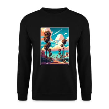 Santa Ana Kalifornien Vintage Reiseposter WPA Kunst - Unisex Pullover - Schwarz - Vorne - Alina (178cm) & Michal (187cm)
