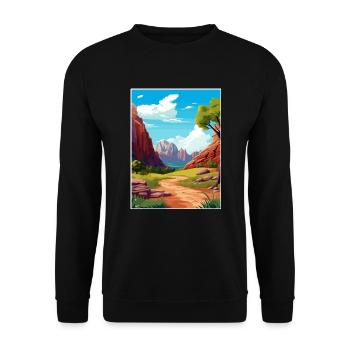 Zion National Park Utah Vintage Reiseposter WPA - Unisex Pullover - Schwarz - Vorne - Alina (178cm) & Michal (187cm)