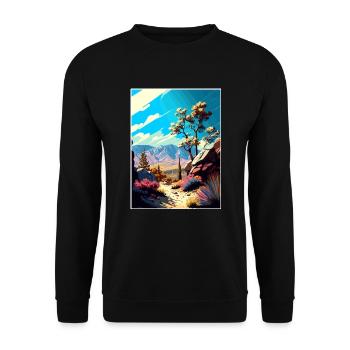 Los Padres National Forest Vintage Reiseposter - Unisex Pullover - Schwarz - Vorne - Alina (178cm) & Michal (187cm)