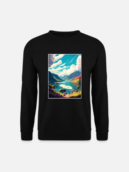 Loch Ness Schottland Vintage Reiseposter Souvenir - Unisex Pullover - Schwarz