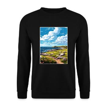 Isle Of Coll Schottland Vintage Reiseposter WPA - Unisex Pullover - Schwarz - Vorne - Alina (178cm) & Michal (187cm)