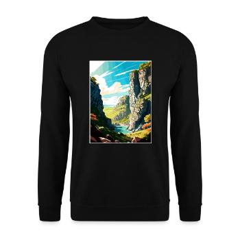 Cheddar Gorge England Vintage Reiseposter WPA - Unisex Pullover - Schwarz - Vorne - Alina (178cm) & Michal (187cm)