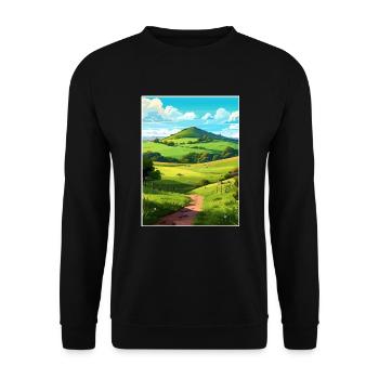Duncryne Hill Stirling Vintage Reiseposter WPA - Unisex Pullover - Schwarz - Vorne - Alina (178cm) & Michal (187cm)