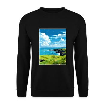 Rame Halbinsel Cornwall Vintage Reiseposter WPA - Unisex Pullover - Schwarz - Vorne - Alina (178cm) & Michal (187cm)