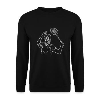 Rasanter Speedminton Crossminton - Unisex Pullover - Schwarz - Vorne - Alina (178cm) & Michal (187cm)