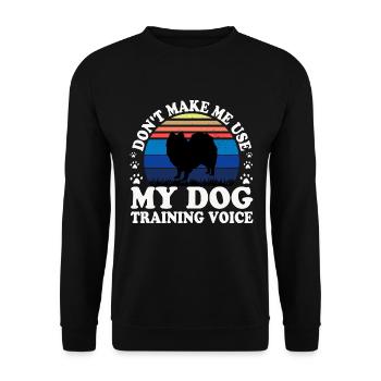 Indischer Spitz Hund Liebhaber Silhouette Vintage Sonnenuntergang - Unisex Pullover - Schwarz - Vorne - Alina (178cm) & Michal (187cm)