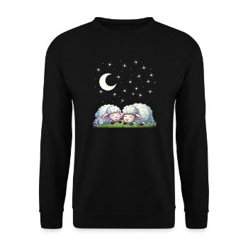 Guten Nacht - Träumen erlaubt - Unisex Pullover - Schwarz - Vorne - Alina (178cm) & Michal (187cm)