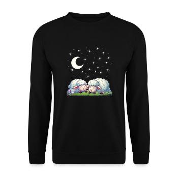 Guten Nacht - Träumen erlaubt - Unisex Pullover - Schwarz - Vorne - Alina (178cm) & Michal (187cm)