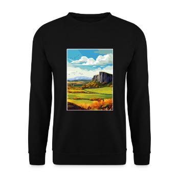 Salisbury Crags Edinburgh Schottland Reiseposter - Unisex Pullover - Schwarz - Vorne - Alina (178cm) & Michal (187cm)