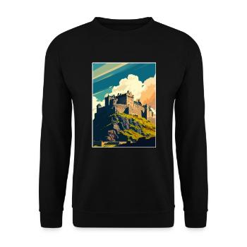 Stirling Schottland Castle Vintage Reiseposter WPA - Unisex Pullover - Schwarz - Vorne - Alina (178cm) & Michal (187cm)