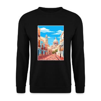 Cádiz Spanien Vintage Reiseposter WPA Souvenir - Unisex Pullover - Schwarz - Vorne - Alina (178cm) & Michal (187cm)