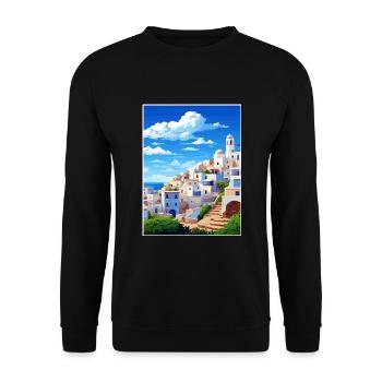 Almeria Spanien Vintage Reiseposter WPA Souvenir - Unisex Pullover - Schwarz - Vorne - Alina (178cm) & Michal (187cm)