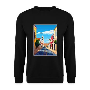 Lagos Portugal Vintage Reiseposter WPA Souvenir - Unisex Pullover - Schwarz - Vorne - Alina (178cm) & Michal (187cm)