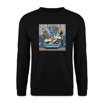 Keyboard & Synthesizer Umarmung 1 - Unisex Pullover - Schwarz - Vorne - Alina (178cm) & Michal (187cm)